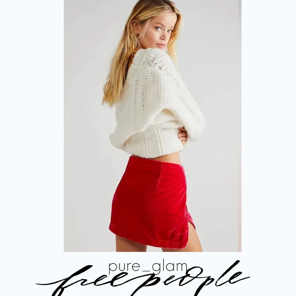 Free People velvet mini skirt